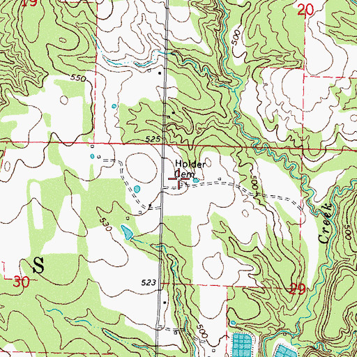 Topographic Map of Holder Cemetery, OK
