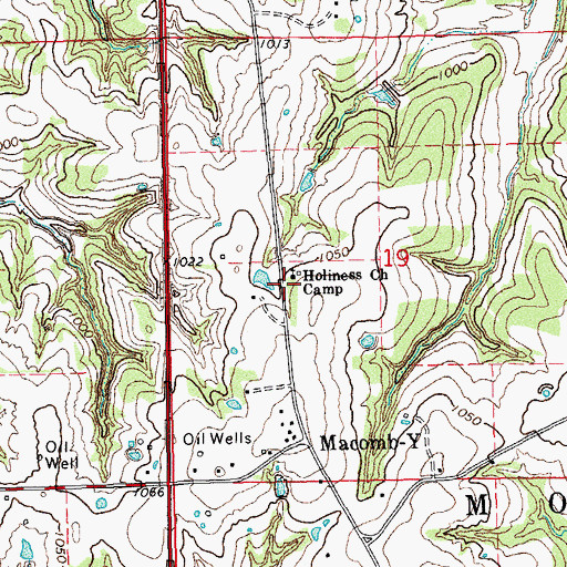Topographic Map of Holiness Church Camp, OK