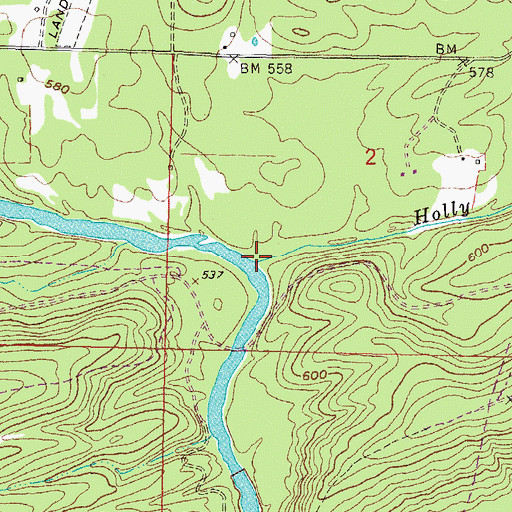 Topographic Map of Holly Creek, OK