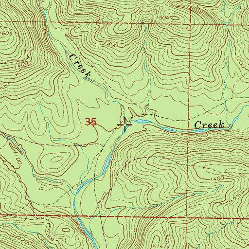 Topographic Map of Holly Creek, OK