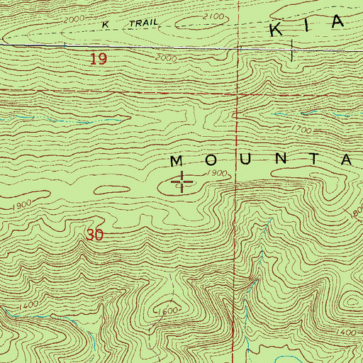Topographic Map of Holly Mountain, OK