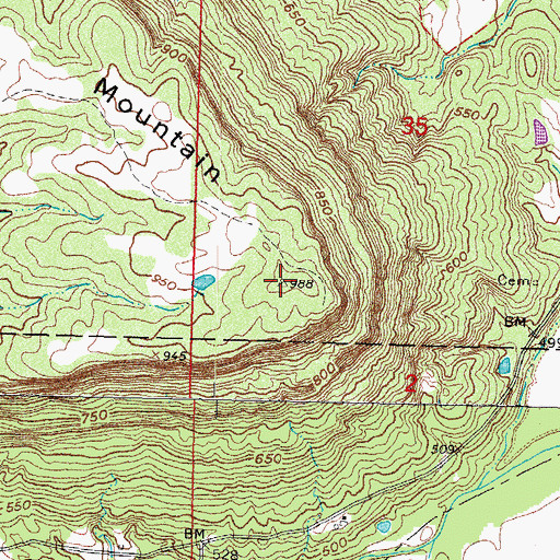 Topographic Map of Holt Mountain, OK