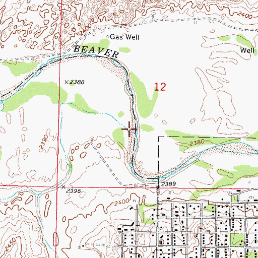 Topographic Map of Home Creek, OK