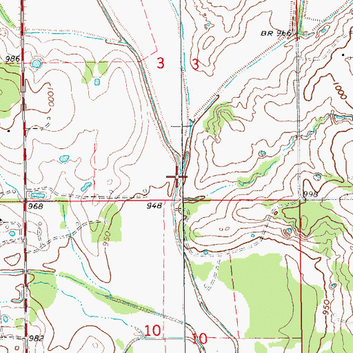 Topographic Map of Honey Creek, OK