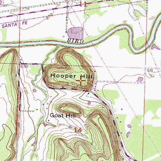 Topographic Map of Hooper Hill, OK