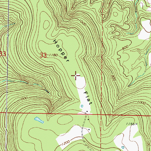 Topographic Map of Hopper Flat, OK