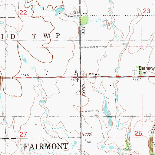 Topographic Map of Horner School, OK