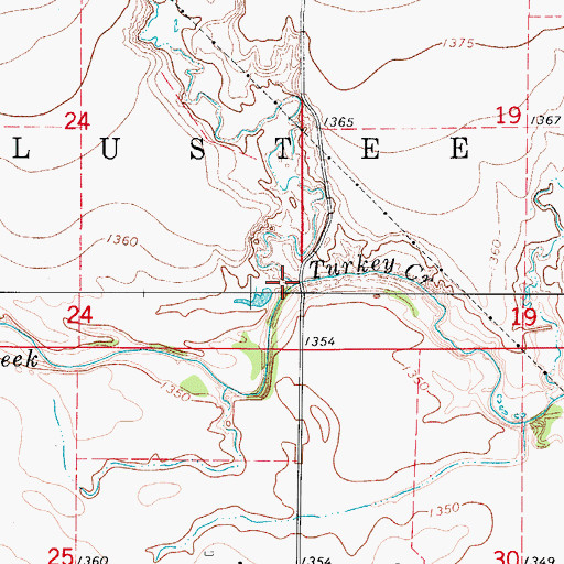 Topographic Map of Horse Branch, OK