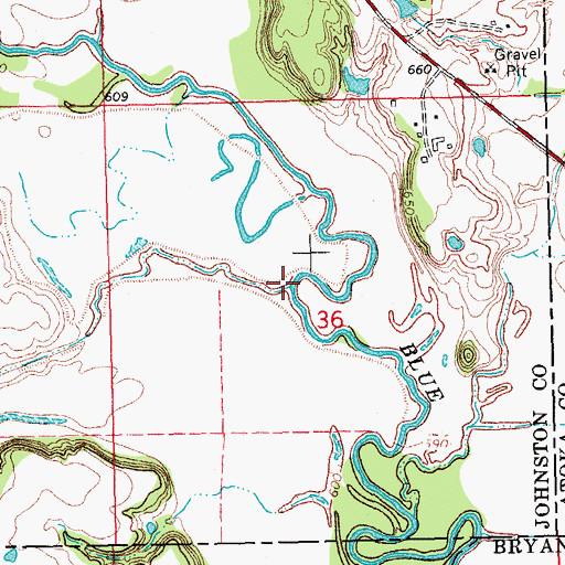 Topographic Map of Horse Creek, OK