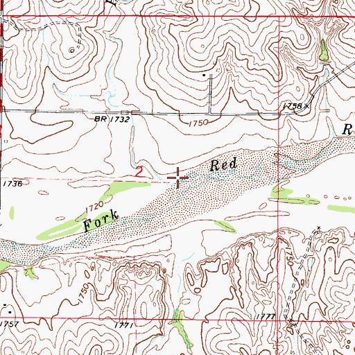 Topographic Map of Horse Creek, OK
