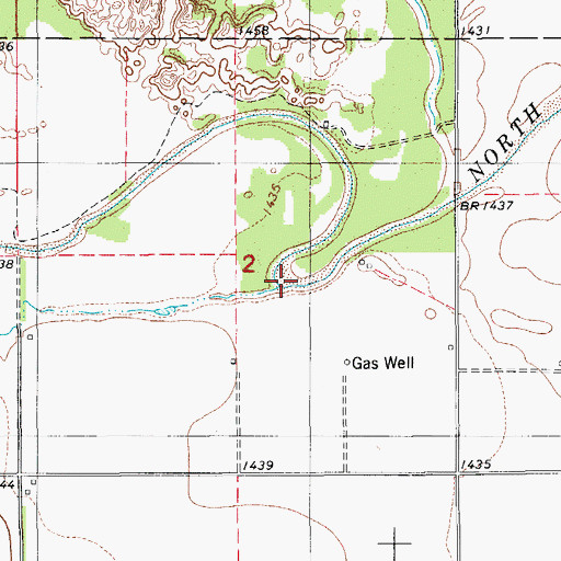 Topographic Map of Horse Creek, OK