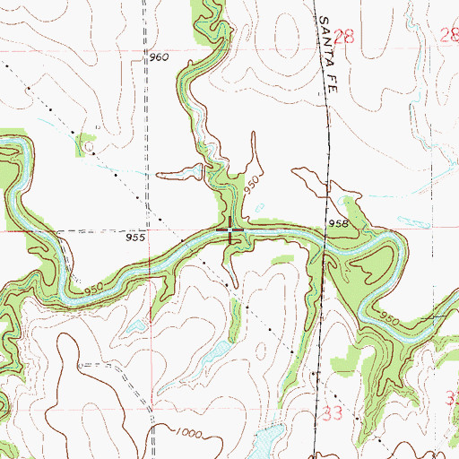 Topographic Map of Horse Creek, OK