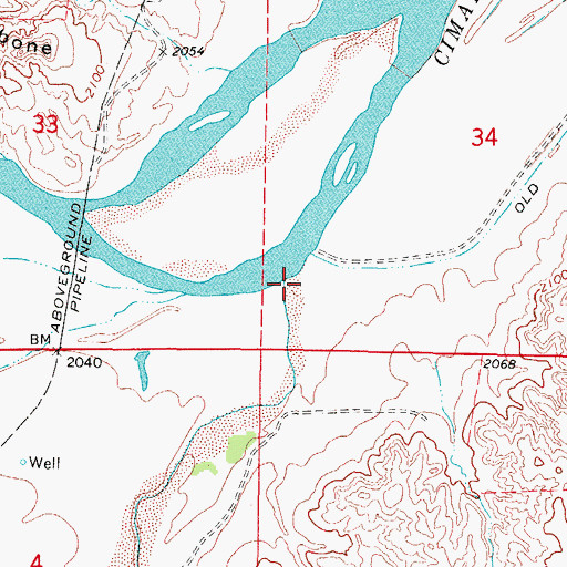 Topographic Map of Horse Creek, OK