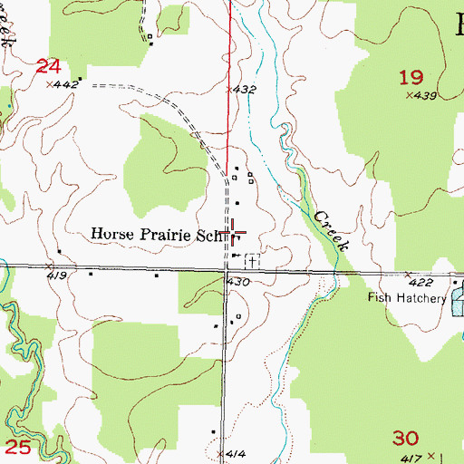 Topographic Map of Horse Prairie School, OK