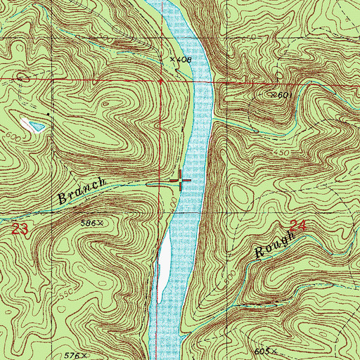 Topographic Map of Horsepen Branch, OK