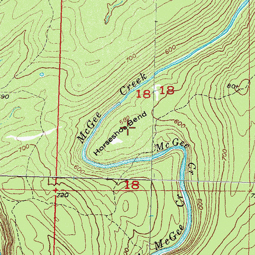 Topographic Map of Horseshoe Bend (historical), OK
