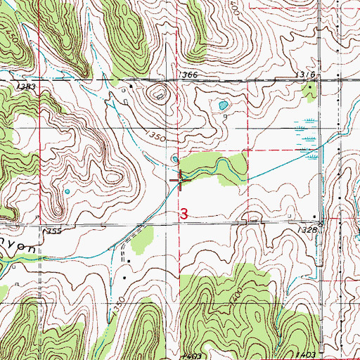Topographic Map of Horseshoe Canyon, OK