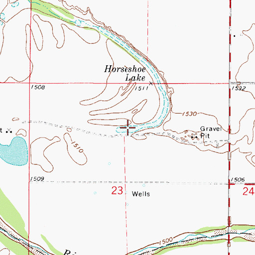 Topographic Map of Horseshoe Lake, OK