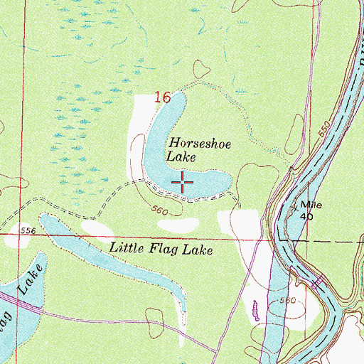 Topographic Map of Horseshoe Lake, OK