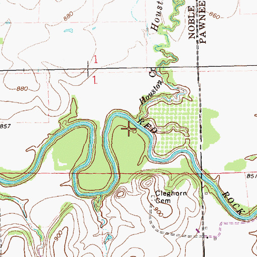 Topographic Map of Houston Creek, OK