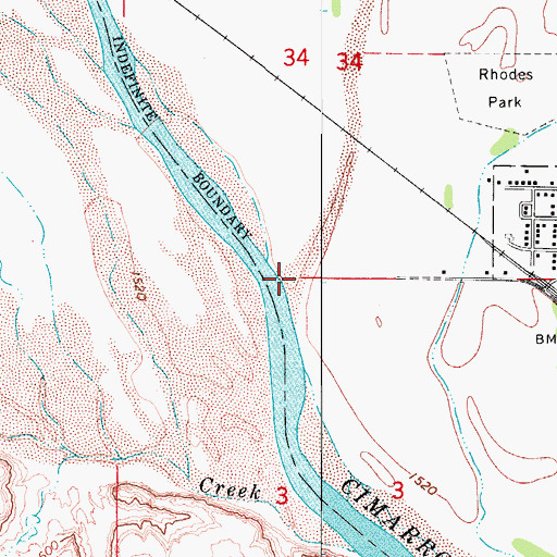 Topographic Map of Houston Creek, OK