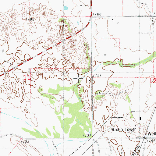 Topographic Map of Hoyle Creek, OK