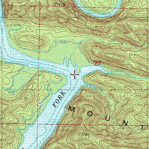 Topographic Map of Hudson Creek, OK