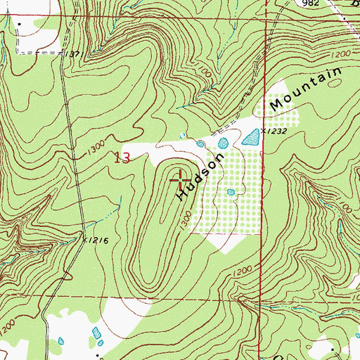 Topographic Map of Hudson Mountain, OK