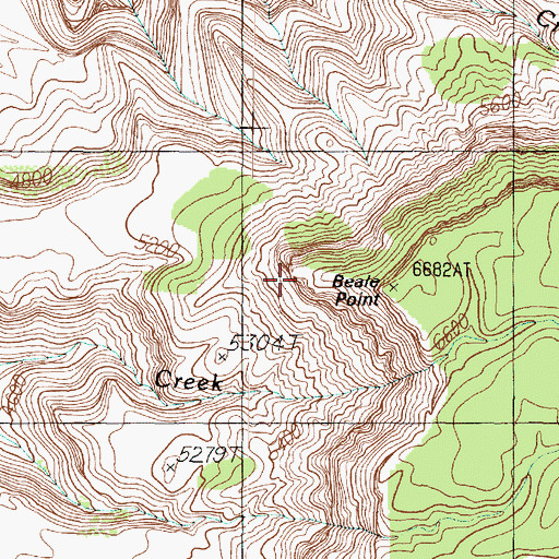 Topographic Map of Beale Point, AZ