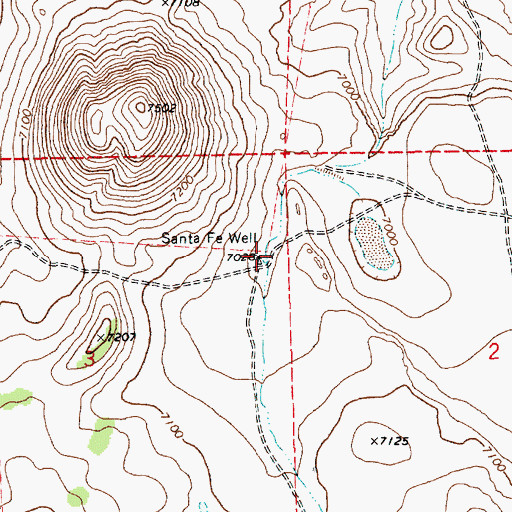 Topographic Map of Santa Fe Well, AZ