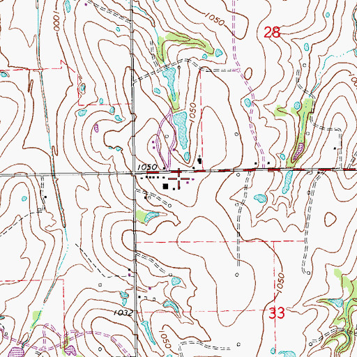 Topographic Map of Hughes School, OK