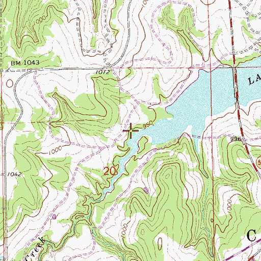 Topographic Map of Hunt Creek, OK