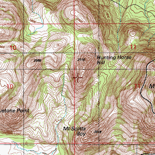 Topographic Map of Hunting Horse Hill, OK