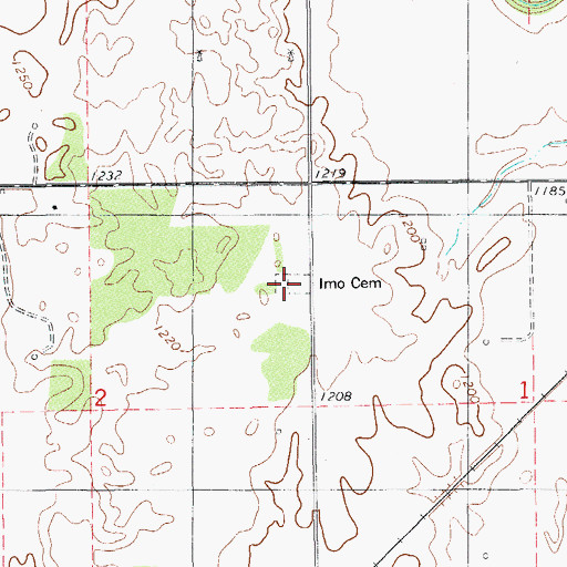 Topographic Map of Imo Cemetery, OK