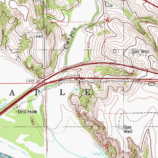 Topographic Map of Independence School, OK