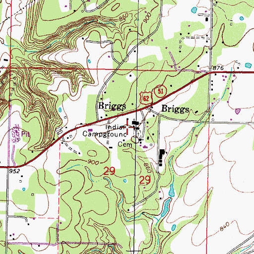 Topographic Map of Indian Campground, OK