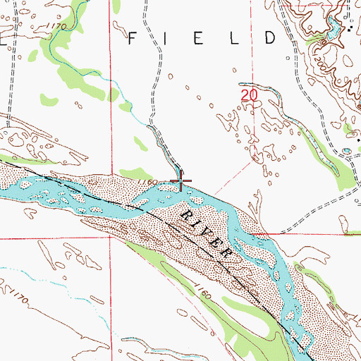 Topographic Map of Indian Creek, OK