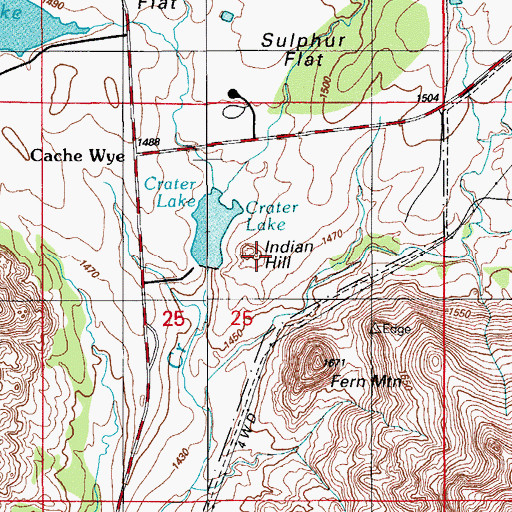 Topographic Map of Indian Hill, OK