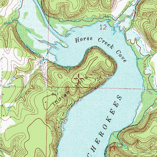Topographic Map of Indian Hills, OK