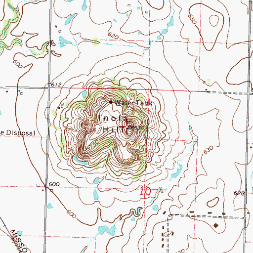 Topographic Map of Inola Hill, OK