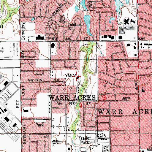 Topographic Map of Ione School, OK