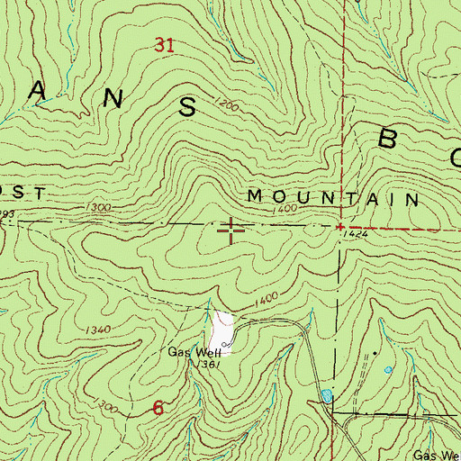 Topographic Map of Iron Post Mountain, OK