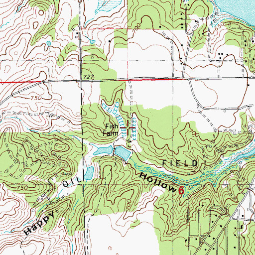 Topographic Map of Isom Springs Oil Field, OK