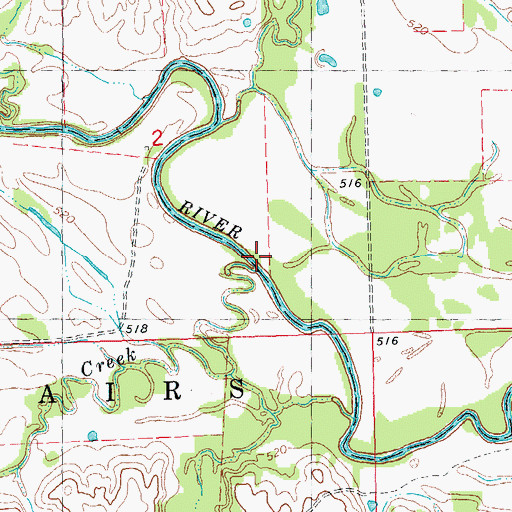 Topographic Map of J-N Creek, OK