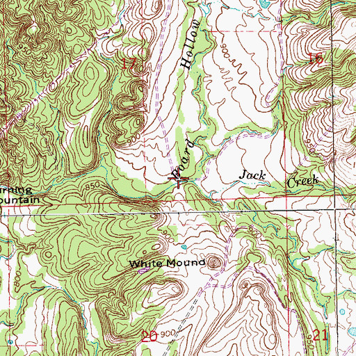 Topographic Map of Jack Creek, OK