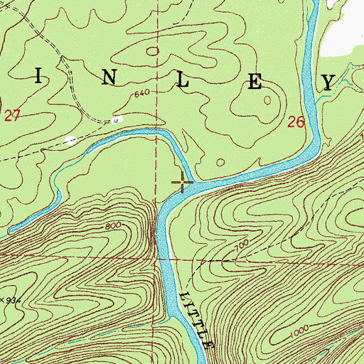 Topographic Map of Jack Creek, OK