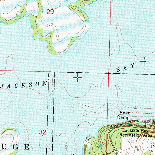 Topographic Map of Jackson Bay, OK