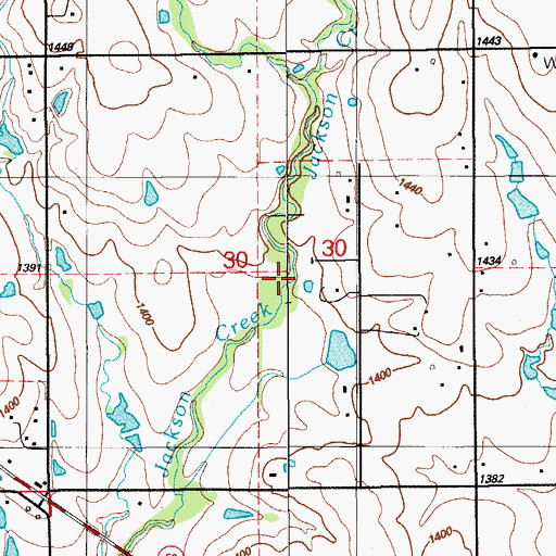 Topographic Map of Jackson Creek, OK