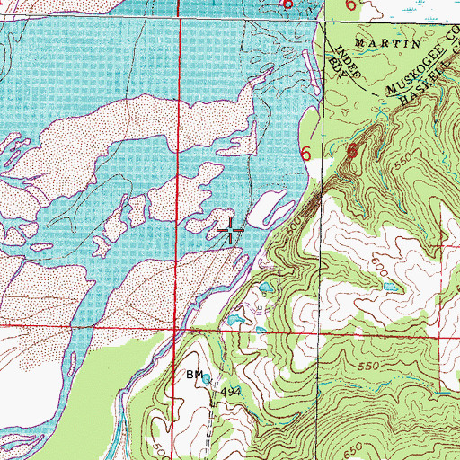 Topographic Map of Jackson Creek, OK