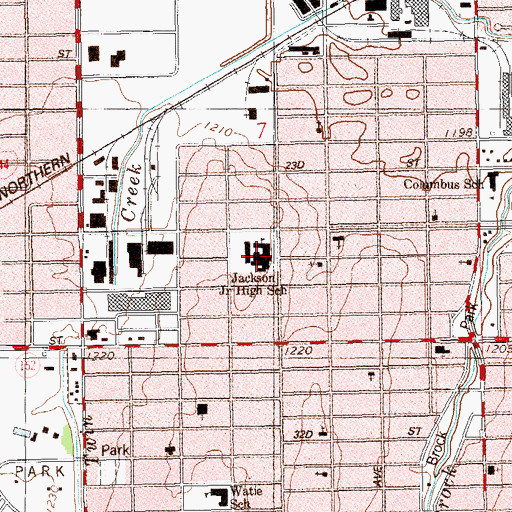 Topographic Map of Jackson Enterprise Elementary School, OK
